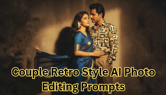 A couple enjoying a vintage retro style photo created using Google Gemini AI photo editing prompts