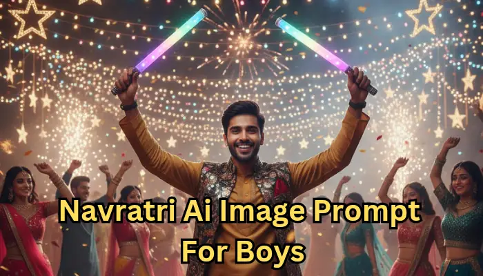Gemini Navratri prompts for boys 2025 showing traditional Garba and Dandiya outfit photo editing ideas