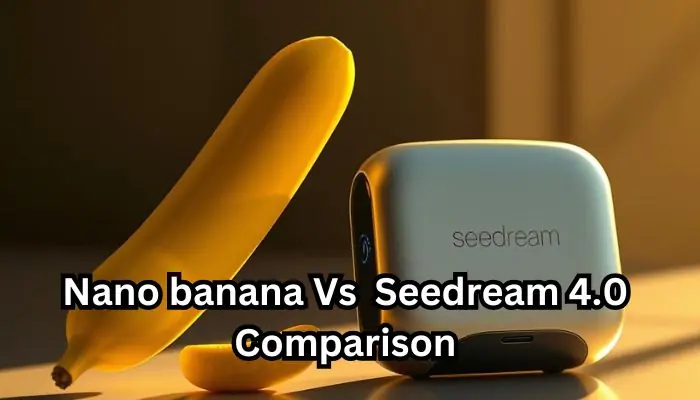 Side-by-side comparison of Nano banana Vs Seedream 4.0 AI tools showing key features and performance differences