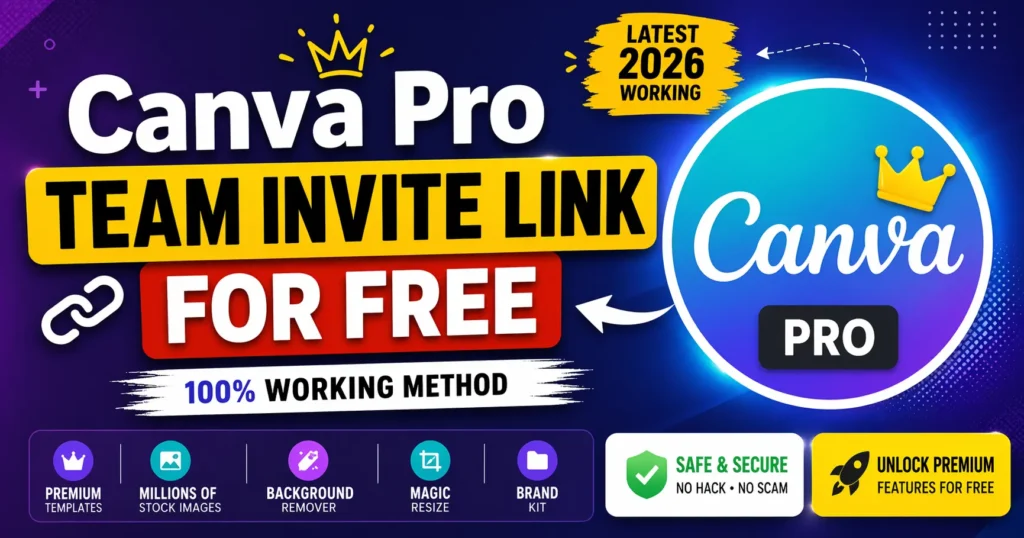 Canva Pro Team Invite Link For Free