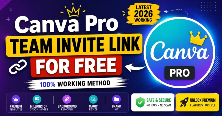 Canva Pro Team Invite Link For Free